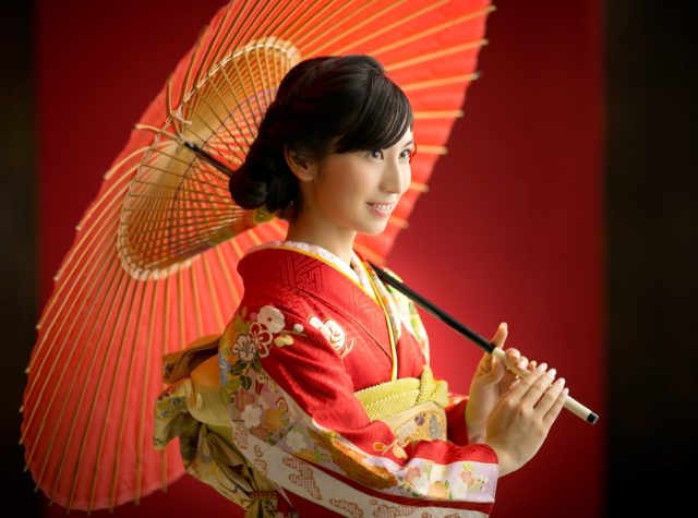 成人式「傘をさして」