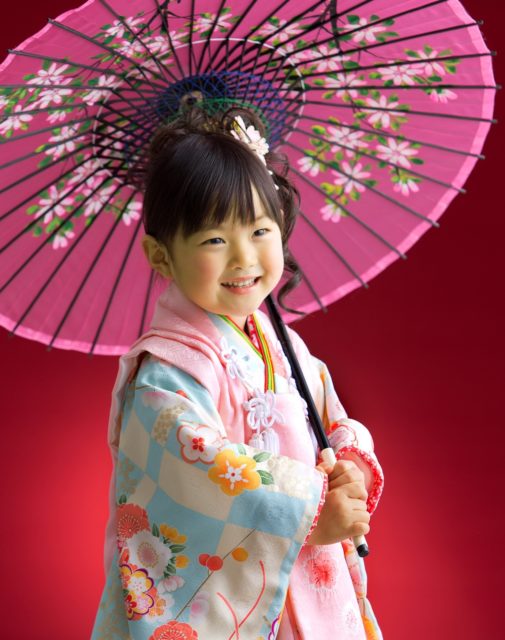 七五三「着物・傘で」